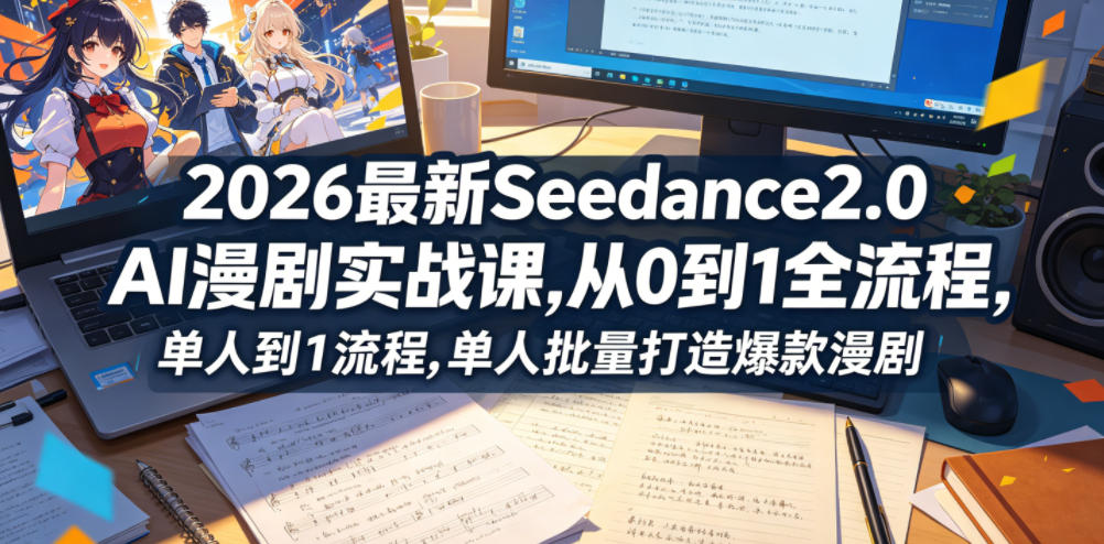 2026最新Seedance2.0 AI漫剧实战课,，从0到1全流程，单人批量打造爆款漫剧-云阁资源网