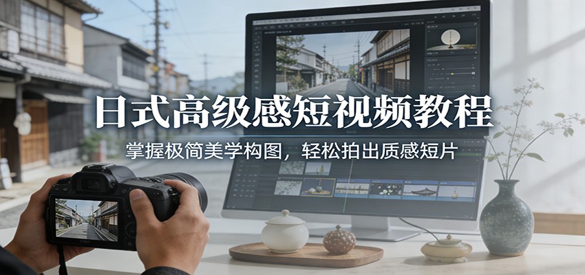 日式高级感短视频教程：掌握极简美学构图，轻松拍出质感短片-云阁资源网