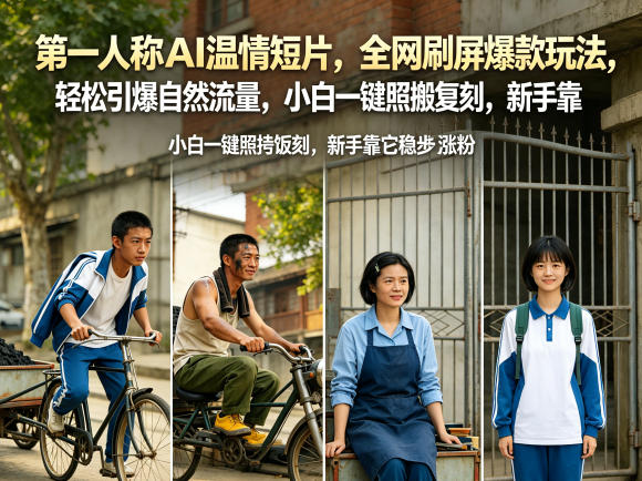 第一人称AI温情短片，全网刷屏爆款玩法，轻松引爆自然流量，小白一键照搬复刻，新手靠它稳步涨粉-云阁资源网