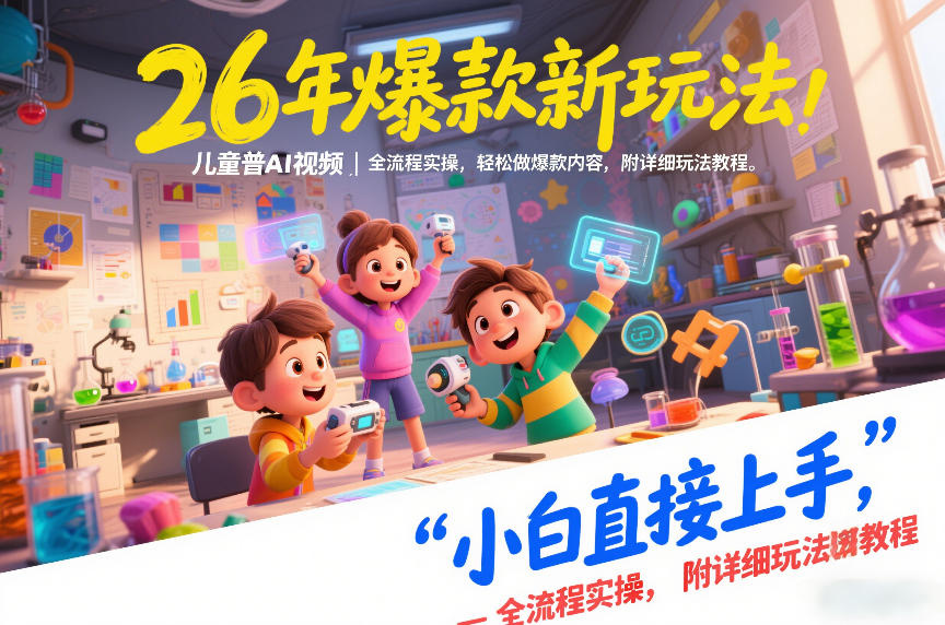 26年爆款新玩法，儿童科普AI视频，全流程实操，轻松做爆款内容，小白直接上手，附详细玩法教程-云阁资源网