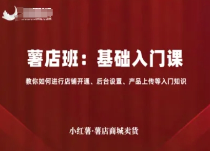 小红薯薯店商城卖货，基础入门课，教你如何进行店铺开通、后台设置、产品上传等入门知识-云阁资源网