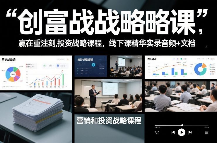 创富战略课,赢在重注时刻,营销和投资战略课程,线下课精华实录音频+文档-云阁资源网