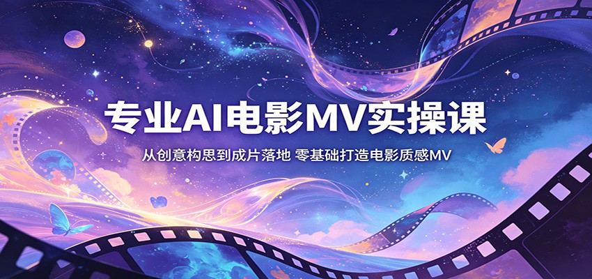 专业AI电影MV实操课：从创意构思到成片落地，零基础打造电影质感MV-云阁资源网