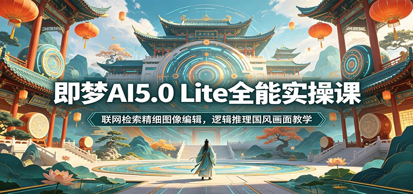 即梦AI5.0 Lite全能实操课：联网检索精细图像编辑，逻辑推理国风画面教学-云阁资源网
