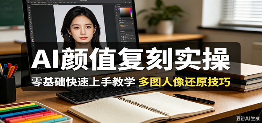 AI颜值复刻实操，零基础快速上手教学，多图人像还原技巧-云阁资源网