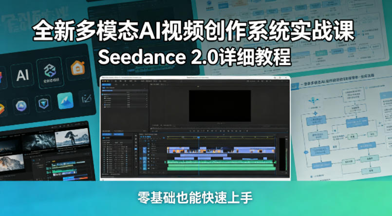 全新多模态AI视频创作系统实战课，Seedance 2.0详细教程，零基础也能快速上手-云阁资源网