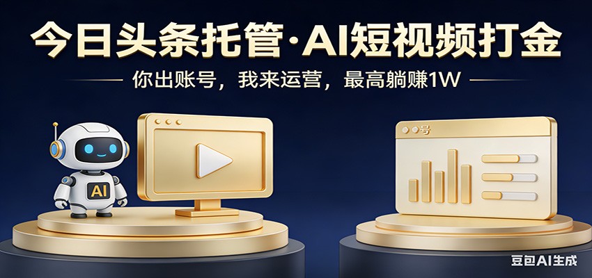 头条号AI托管，我提供作品，你提供账号，每天5分钟发布，小白躺赚3000+-云阁资源网