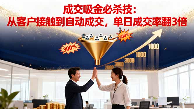 吸金成交营销必杀技：从客户接触到自动成交，单日成交率翻3倍-云阁资源网