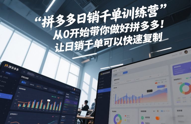 拼多多日销千单训练营，从0开始带你做好拼多多，让日销千单可以快速复制(更新26年2月)-云阁资源网