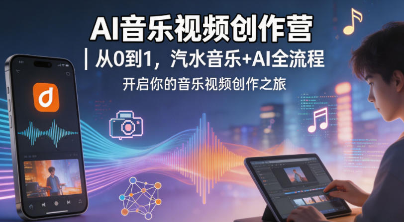 AI音乐视频创作营｜从0到1，汽水音乐+AI全流程，开启你的音乐视频创作之旅-云阁资源网