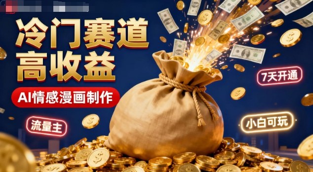 公众号冷门赛道,用AI做情感漫画,7天开通流量主,操作简单,小白可玩-云阁资源网