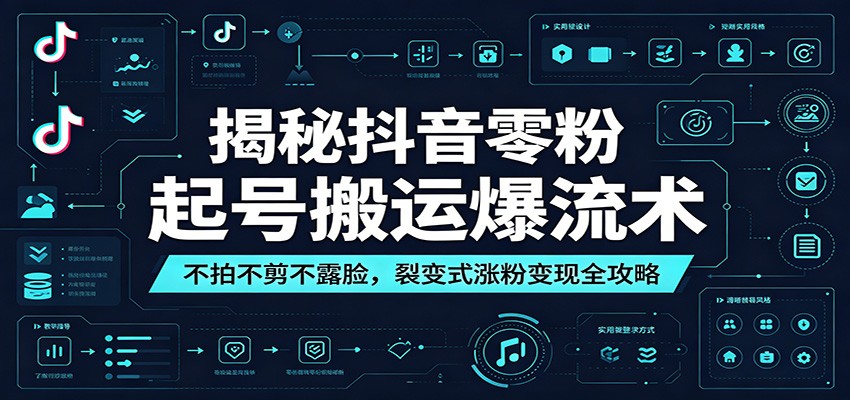 揭秘抖音零粉起号搬运爆流术：不拍不剪不露脸，裂变式涨粉变现全攻略-云阁资源网