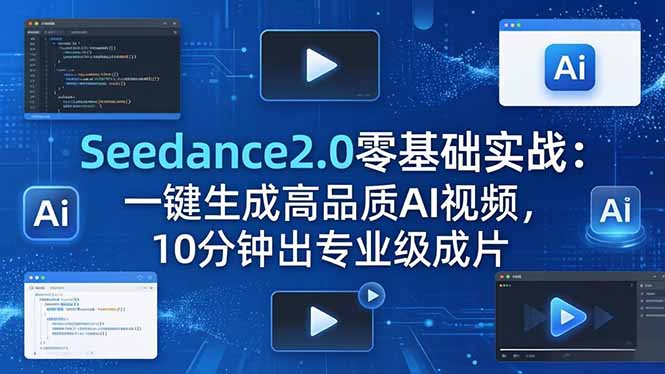 Seedance2.0零基础实战：一键生成高品质AI视频，10分钟出专业级成片-云阁资源网