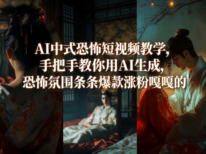 AI中式恐怖短视频教学，手把手教你用AI生成，恐怖氛围条条爆款涨粉嘎嘎的-云阁资源网
