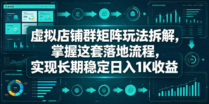 虚拟店铺群矩阵玩法拆解，掌握这套落地流程，实现长期稳定日入1K收益【揭秘】-云阁资源网