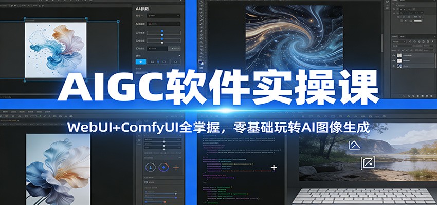 AIGC软件实操课:WebUI+ComfyUI全掌握,零基础玩转AI图像生成-云阁资源网