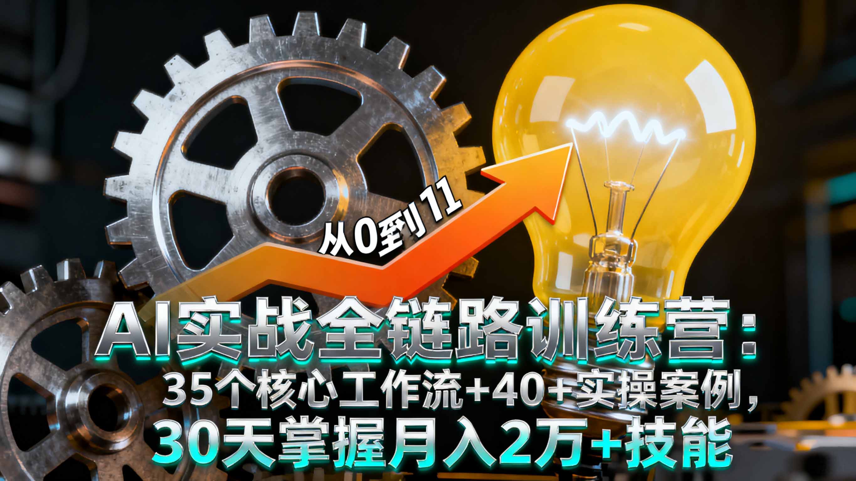 AI实战全链路训练营：35个核心工作流+40+实操案例，30天掌握月入2万+技能-云阁资源网
