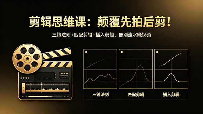 剪辑思维课：颠覆先拍后剪！三镜法则+匹配剪辑+插入剪辑，告别流水账视频-云阁资源网