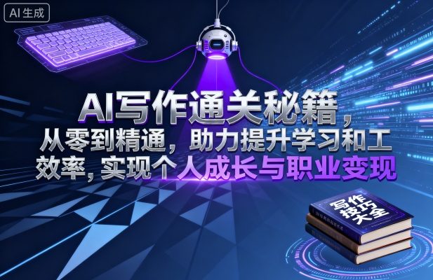 AI写作通关秘籍，从零到精通，助力提升学习和工作效率，实现个人成长与职业变现-云阁资源网