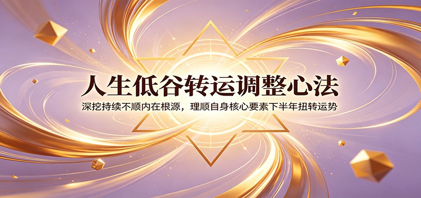 人生低谷转运调整心法：深挖持续不顺内在根源，理顺自身核心要素下半年扭转运势-云阁资源网