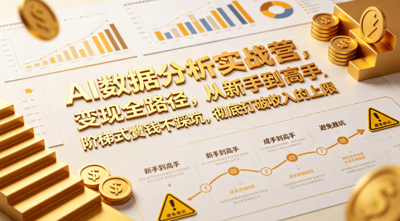 AI数据分析实战营，变现全路径，从新手到高手，阶梯式賺钱不踩坑，彻底打破收入的上限-云阁资源网