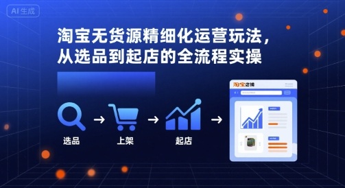 淘宝无货源精细化运营玩法，从选品到起店的全流程实操-云阁资源网