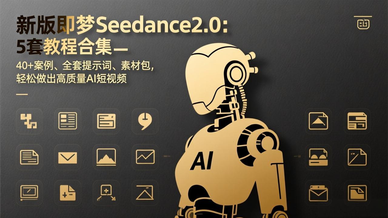 新版即梦Seedance2.0：5套教程合集，40+案例、全套提示词、素材包，轻松做出高质量AI短视频-云阁资源网