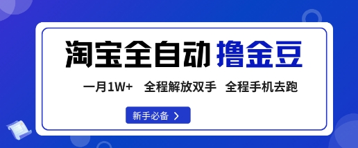 淘宝菜鸟全自动撸金豆，轻松月入1W+，全程手机去跑，操作简单【揭秘】-云阁资源网