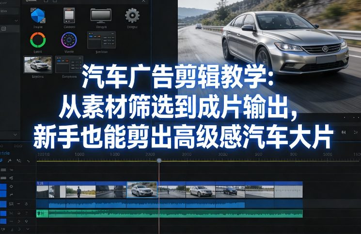 汽车广告剪辑教学：从素材筛选到成片输出，新手也能剪出高级感汽车大片-云阁资源网