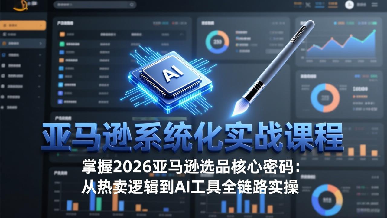 亚马逊系统化实战课-更新3月：2026最新选品方法论，从热卖原因分析到AI作图，提升选品成功率-云阁资源网