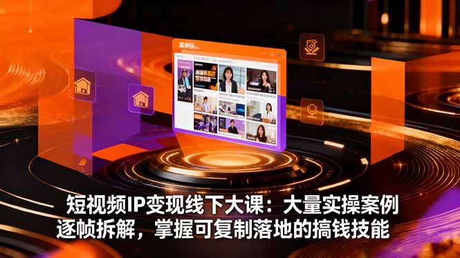 短视频IP变现线下大课：大量实操案例逐帧拆解，掌握可复制落地的搞钱技能-云阁资源网