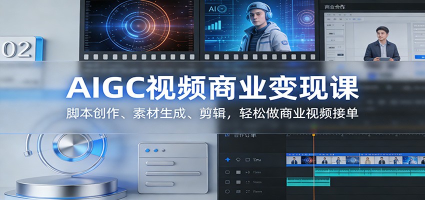 AIGC视频商业变现课:脚本创作、素材生成、剪辑,轻松做商业视频接单-云阁资源网