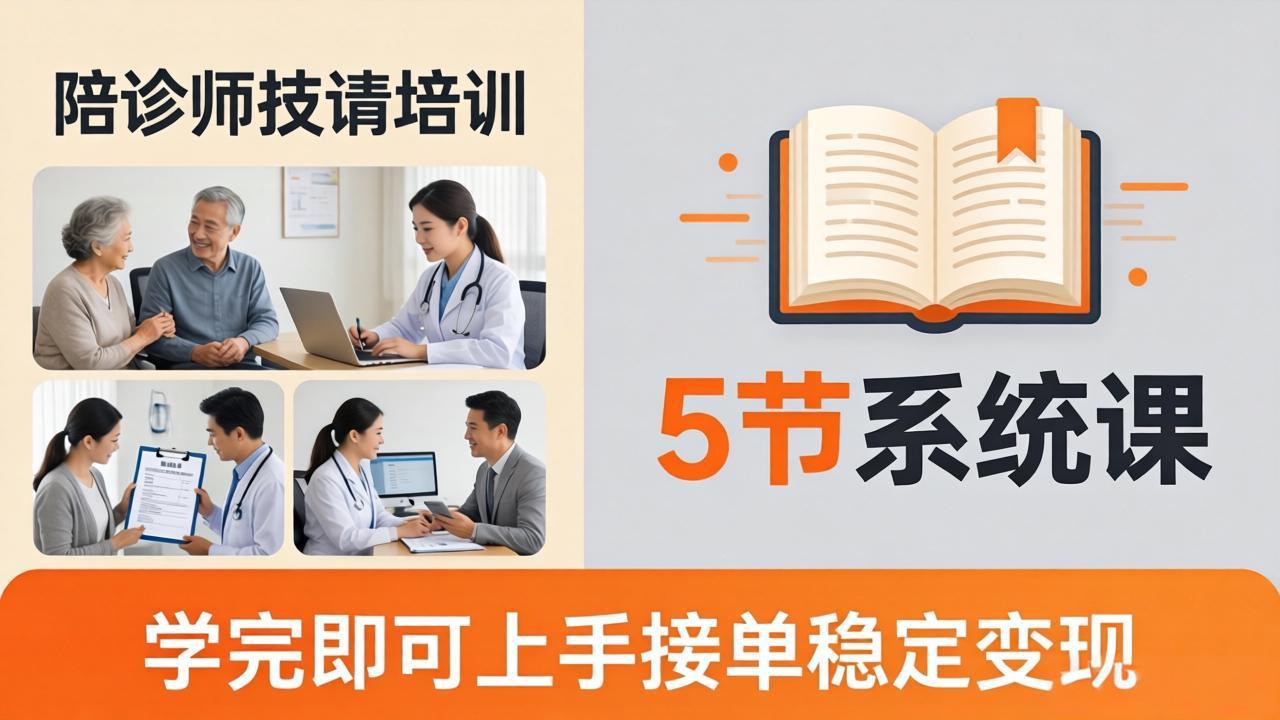 想做陪诊师不知从何下手？5节系统课教你掌握核心技能，学完即可上手接单稳定变现-云阁资源网