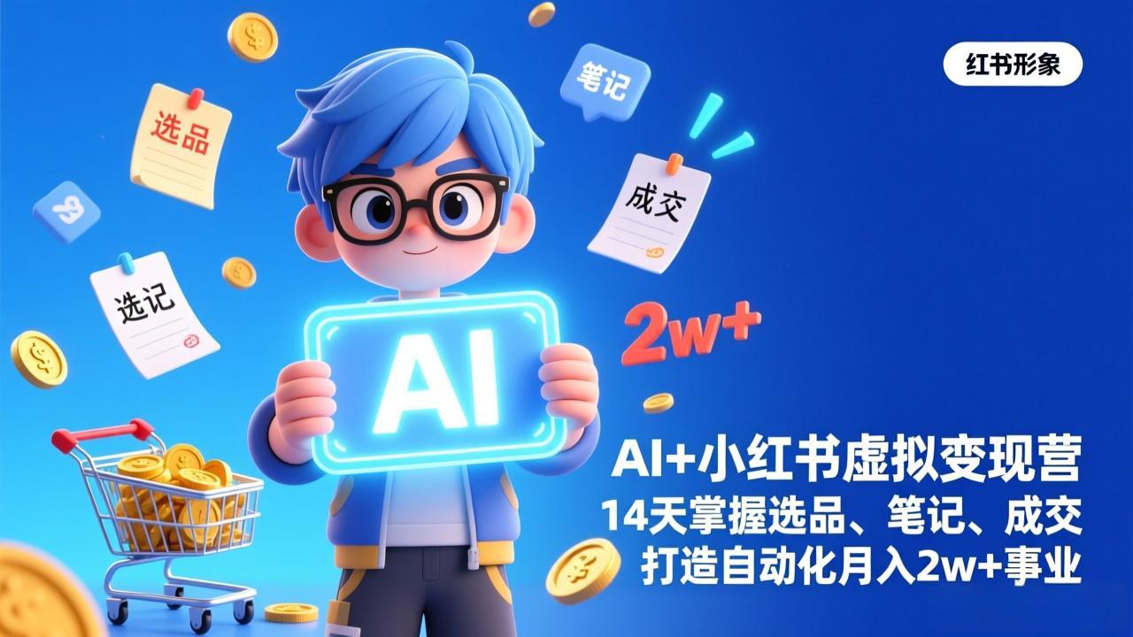 AI+小红书虚拟变现营(完结-云阁资源网