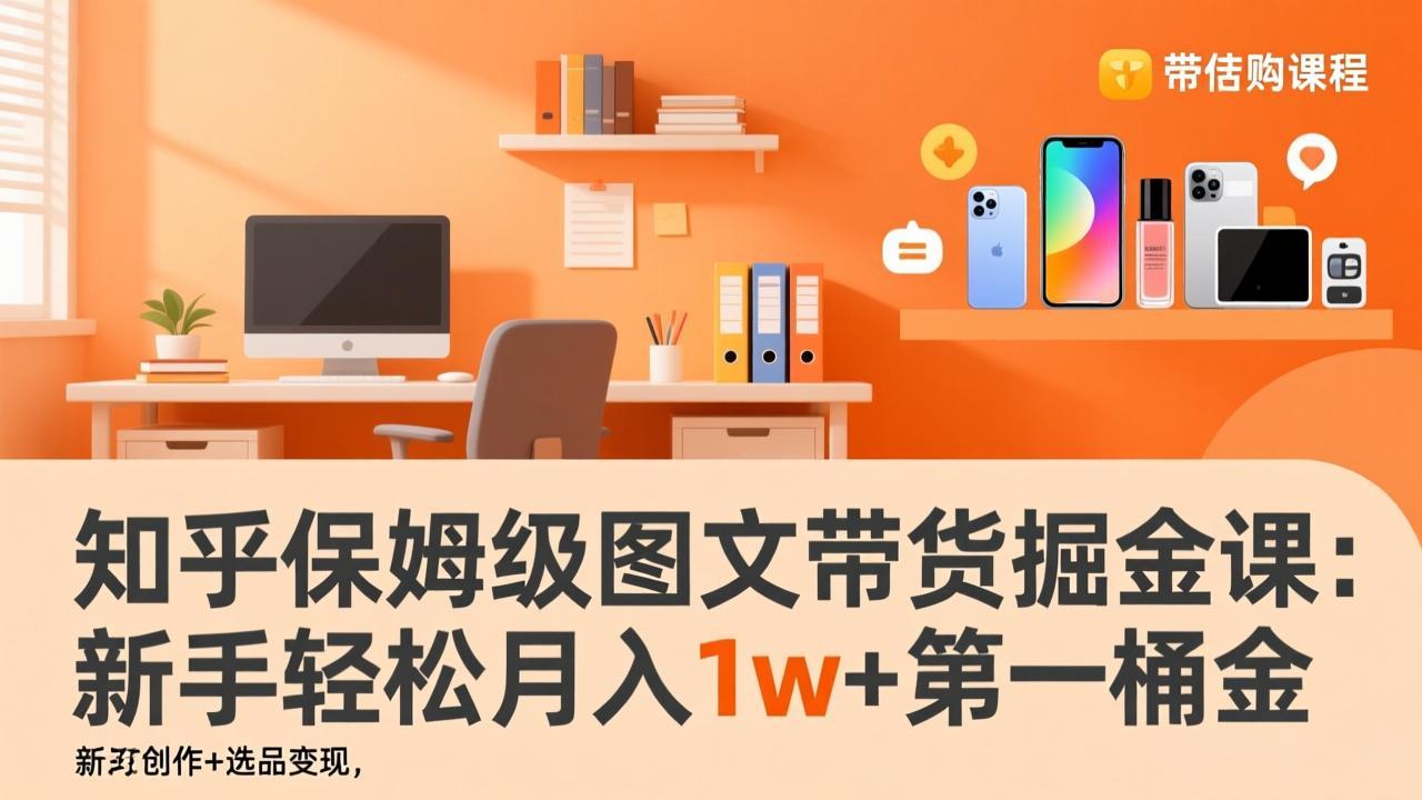 知乎保姆级图文带货掘金课：账号打造+爆文创作+选品变现，新手轻松月入1w+第一桶金-云阁资源网