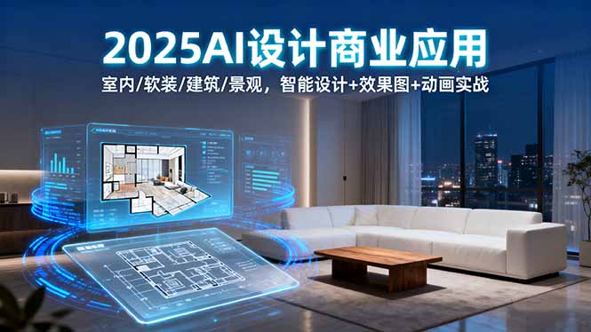 2025AI设计商业应用：室内/软装/建筑/景观，智能设计+效果图+动画实战-云阁资源网