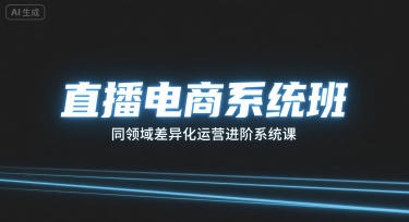 直播电商系统班，同领域差异化运营进阶系统课-云阁资源网