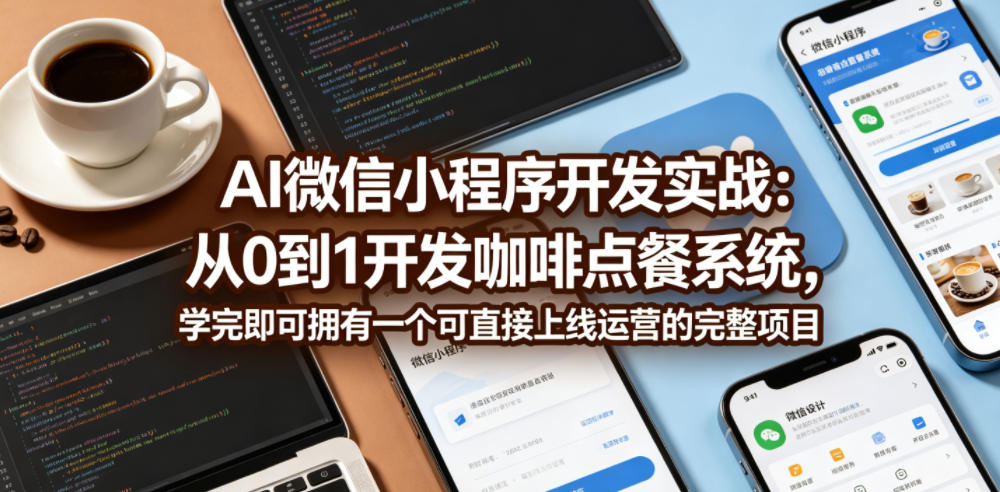 AI微信小程序开发实战:从0到1开发咖啡点餐系统,学完即可拥有一个可直接上线运营的完整项目-云阁资源网
