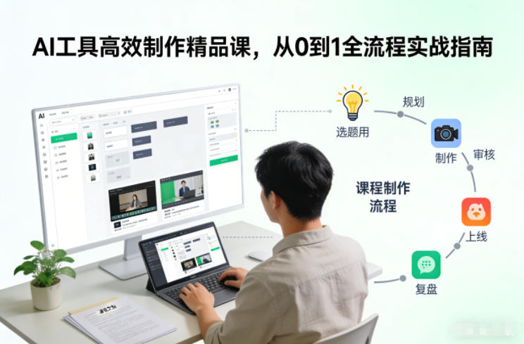 AI工具高效制作精品课，从0到1全流程实战指南-云阁资源网