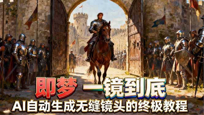 即梦AI一镜到底终极教程，智能补帧+运镜技巧，AI自动生成无缝丝滑长镜头高效出片-云阁资源网