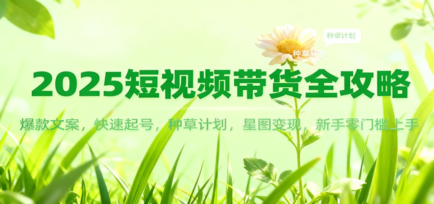 2025短视频带货全攻略：爆款文案，快速起号，种草计划，星图变现，新手零门槛上手-云阁资源网