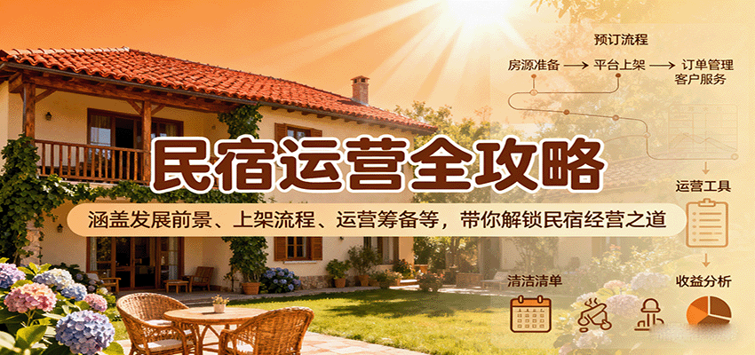 民宿运营全攻略：涵盖发展前景、上架流程、运营筹备等，带你解锁民宿经营之道-云阁资源网