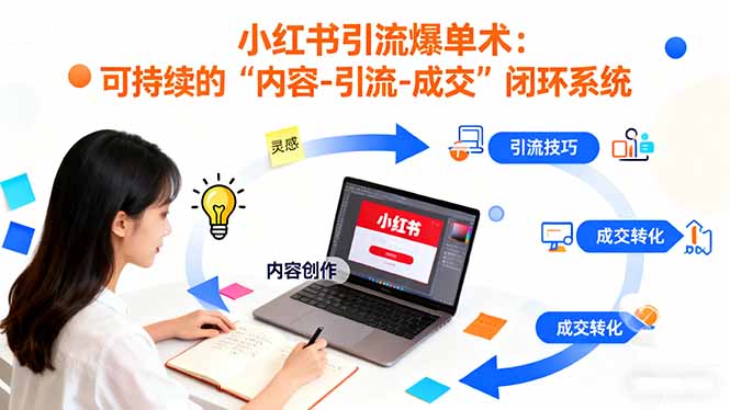 小红书引流爆单术：构建一套低成本 可持续的“内容-引流-成交”闭环系统-云阁资源网