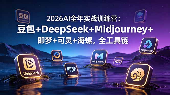 2026AI全年实战训练营：豆包+DeepSeek+Midjourney+即梦+可灵+海螺，全工具链-云阁资源网