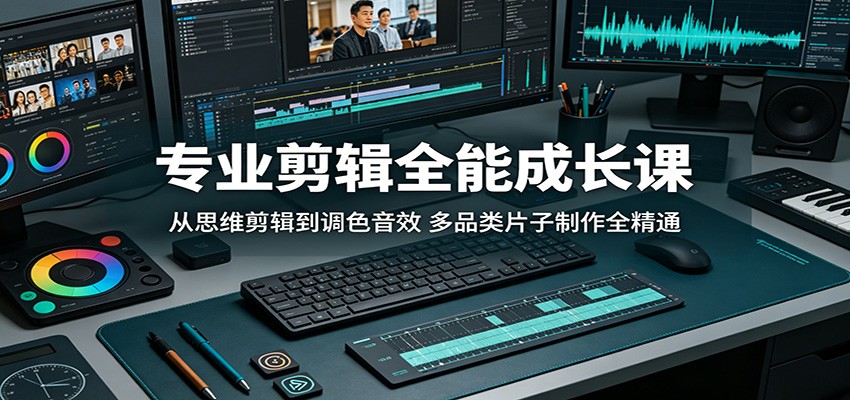 专业剪辑全能成长课：从思维剪辑到调色音效，多品类片子制作全精通-云阁资源网