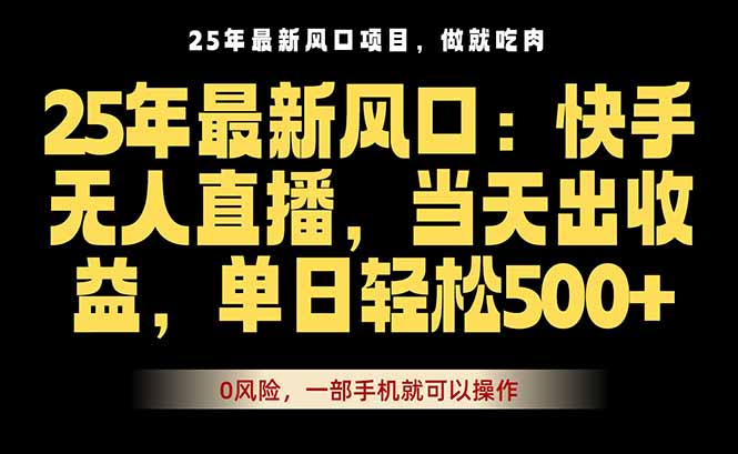 25年最新无人直播玩法，当天秒出单，一部手机就可操作-云阁资源网
