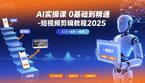 AI实操课0基础到精通-短视频剪辑教程2025-云阁资源网
