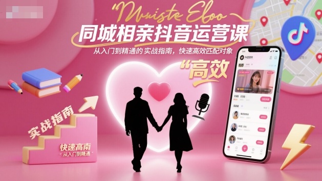 同城相亲抖音运营课，从入门到精通的实战指南，快速高效匹配对象-云阁资源网