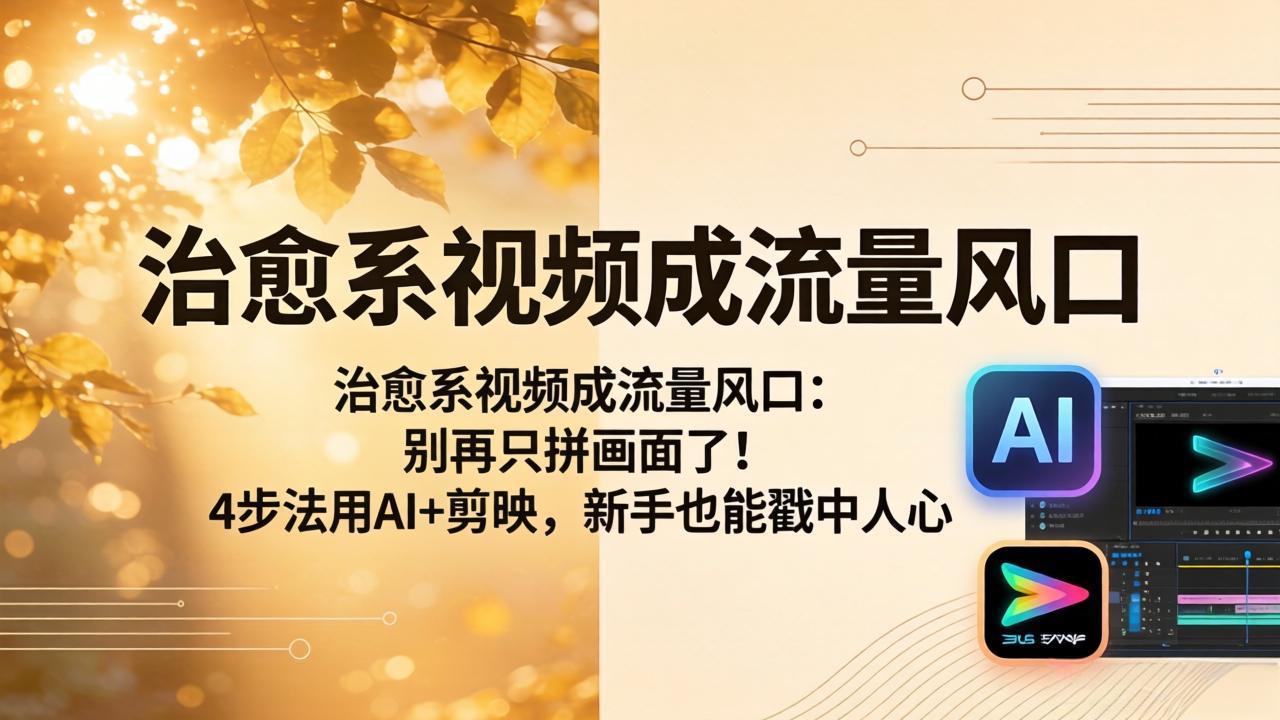 治愈系视频成流量风口：别再只拼画面了！4步法用AI+剪映，新手也能戳中人心-云阁资源网