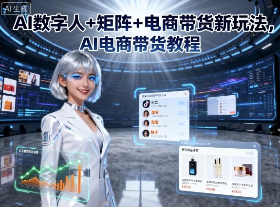 AI数字人+矩阵+电商带货新玩法，AI电商带货教程-云阁资源网